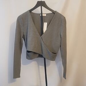 Sophie Rue Charcoal Wrap Blouse